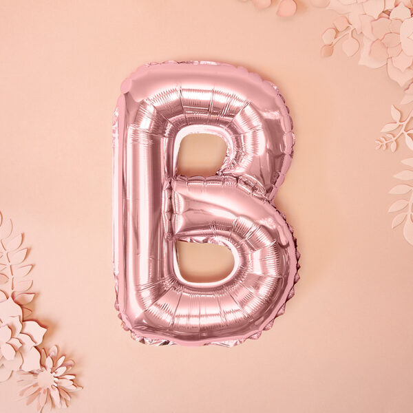 BALLON LETTRE "B" OR ROSE