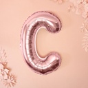 BALLON LETTRE "C" OR ROSE