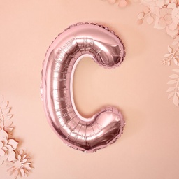 BALLON LETTRE "C" OR ROSE