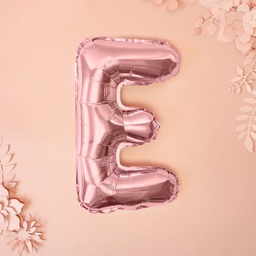 BALLON LETTRE "E" OR ROSE