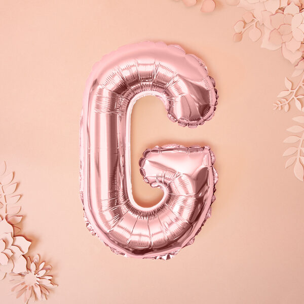 BALLON LETTRE "G" OR ROSE