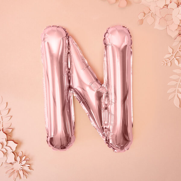 BALLON LETTRE « N » OR ROSE