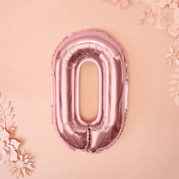 BALLON LETTRE « O » OR ROSE