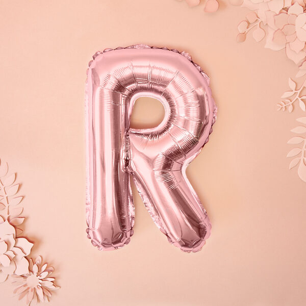 BALLON LETTRE « R » OR ROSE