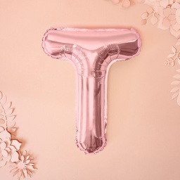 BALLON LETTRE « T » OR ROSE