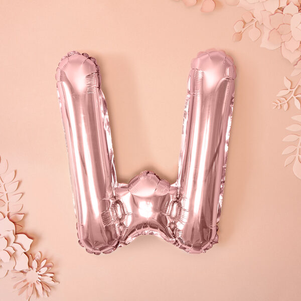 BALLON LETTRE « W » OR ROSE
