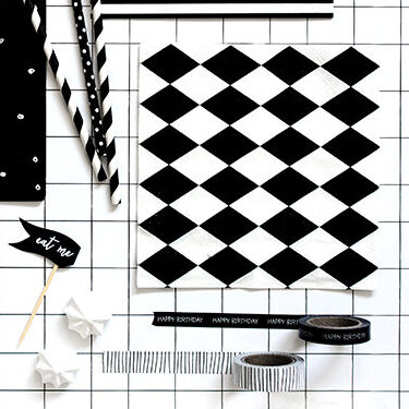 MASKING TAPE NOIR "HAPPY BIRTHDAY"