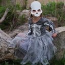 ROBE DE SORCIÈRE SQUELETTE AVEC MASQUE 5-6ANS