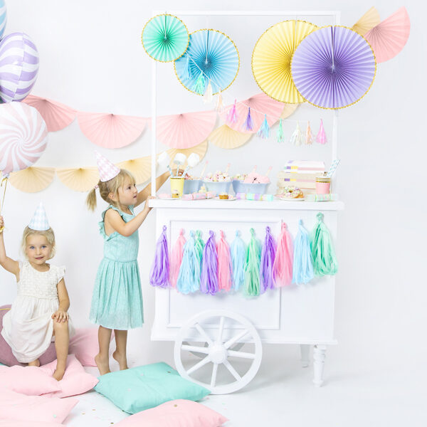 ROSETTES DECORATIVES JAUNE PASTEL OR