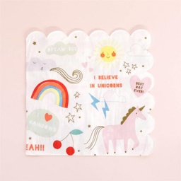 SERVIETTES "I BELIEVE IN UNICORNS" NEON