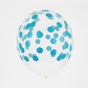 5 BALLONS IMPRIMÉS CONFETTIS - BLEU
