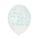 5 BALLONS IMPRIMÉS CONFETTIS AQUA
