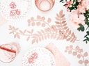 ASSIETTES BLANCHE PASTEL POIS OR ROSE