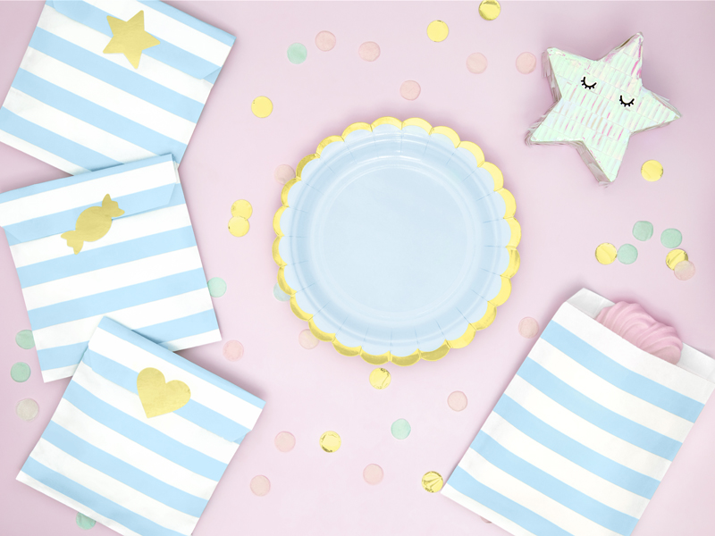 ASSIETTES BLEU PASTEL