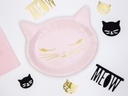 ASSIETTES CHAT ROSE PASTEL