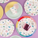 ASSIETTES RAYURES PASTELS