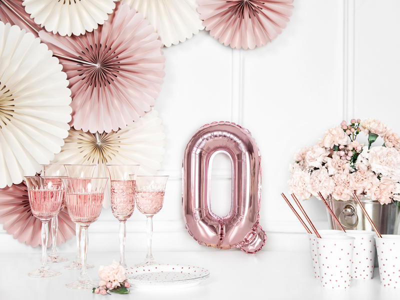 BALLON LETTRE « Q » OR ROSE