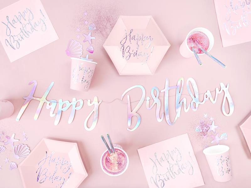 GUIRLANDE "HAPPY BIRTHDAY" IRISÉ