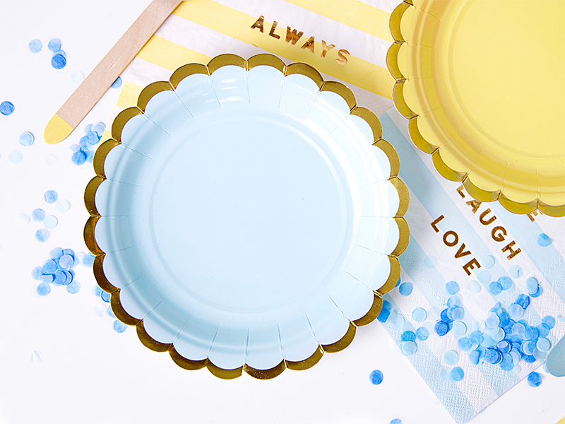 ASSIETTES BLEU PASTEL