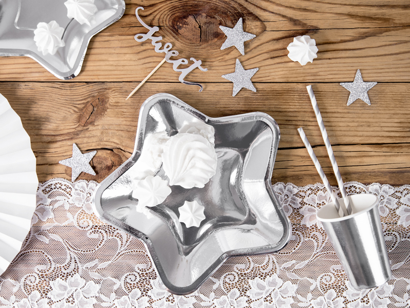 ASSIETTES ETOILE ARGENTÉ 18cm