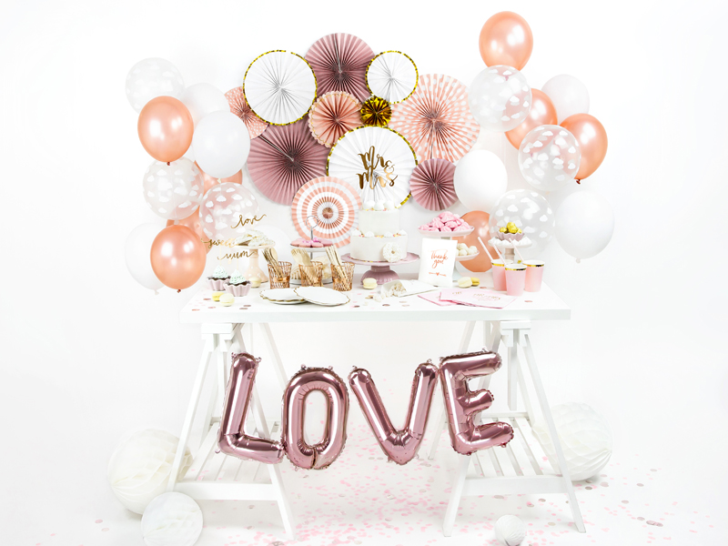 BALLON LETTRE "L" OR ROSE