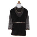 ENSEMBLE CHEVALIER OR AVEC TUNIQUE, CAPE ET COURONNE 5-6ANS