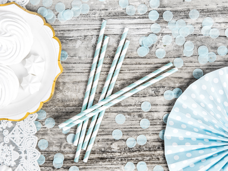 PAILLES RAYURES BLEU PASTEL