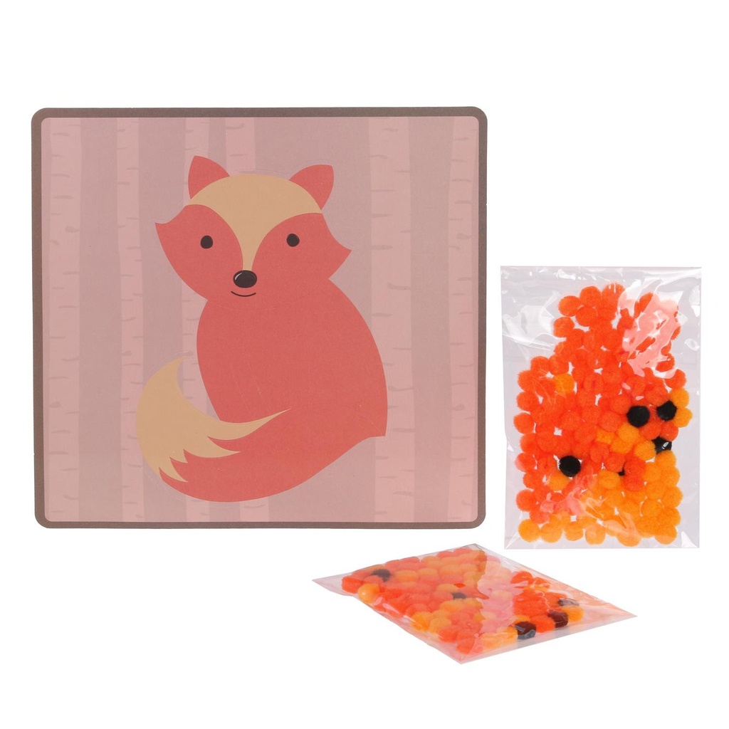 JEU CREATIF RENARD POMPONS A COLLER