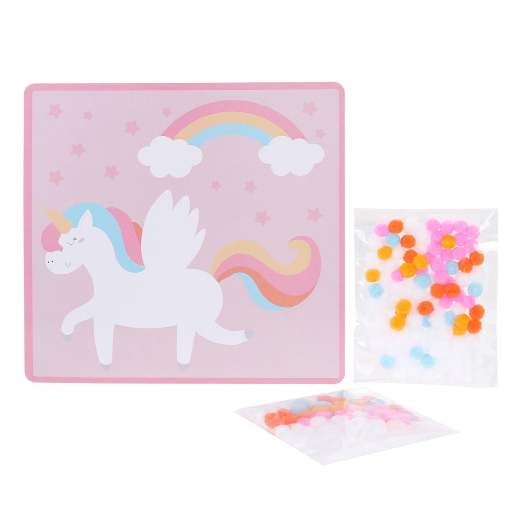 JEU CREATIF LICORNE POMPONS A COLLER