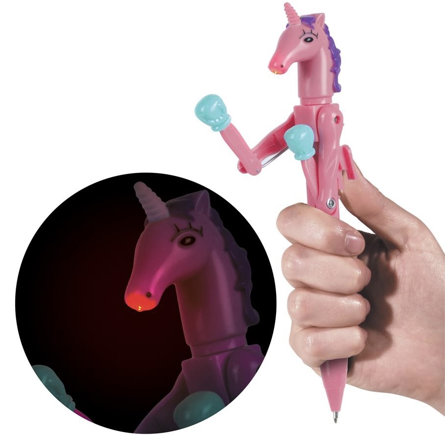 STYLO BOXING LED LICORNE BLANC