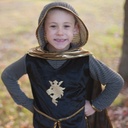 ENSEMBLE CHEVALIER OR AVEC TUNIQUE, CAPE ET COURONNE 5-6ANS