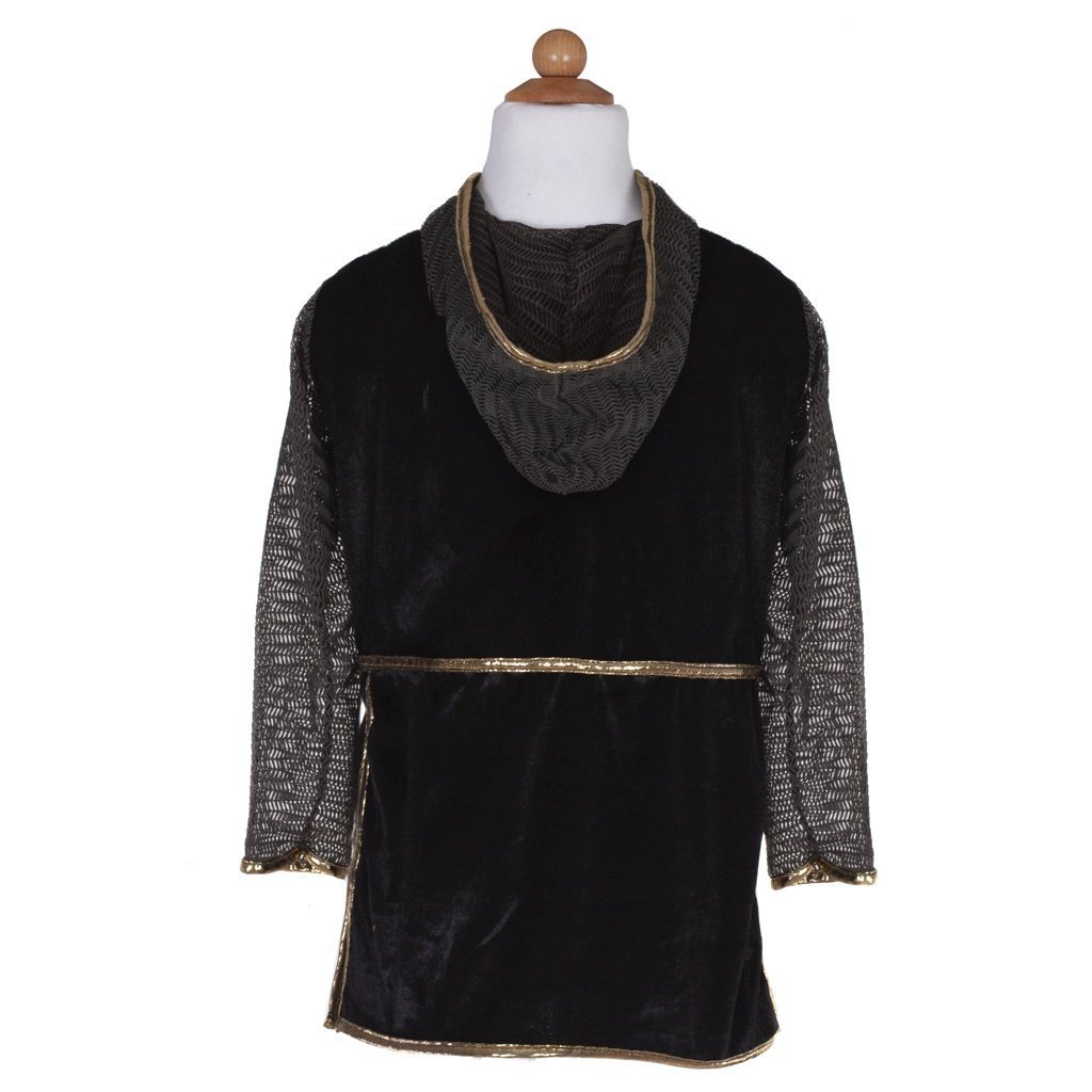 ENSEMBLE CHEVALIER OR AVEC TUNIQUE, CAPE ET COURONNE 5-6ANS