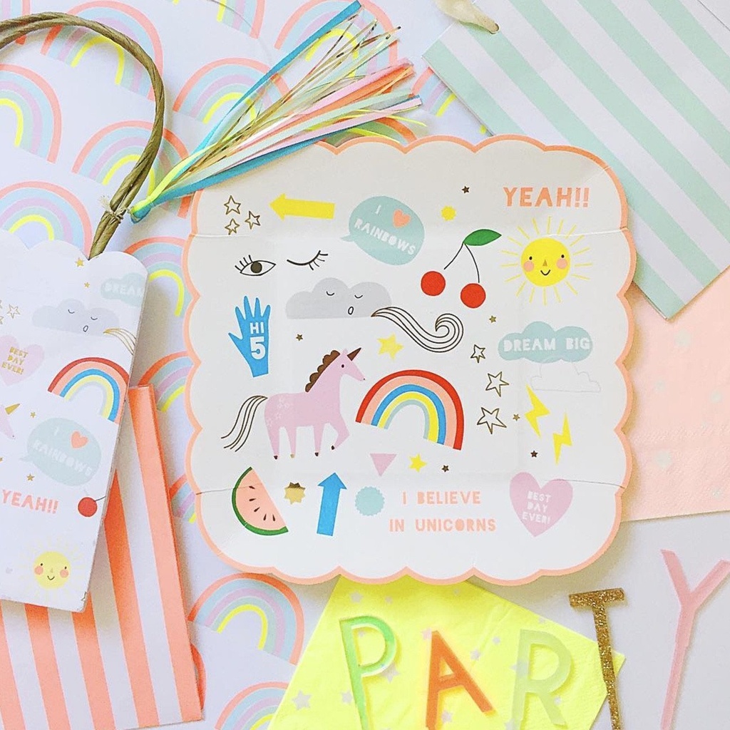 ASSIETTES "I BELIEVE IN UNICORNS" NEON