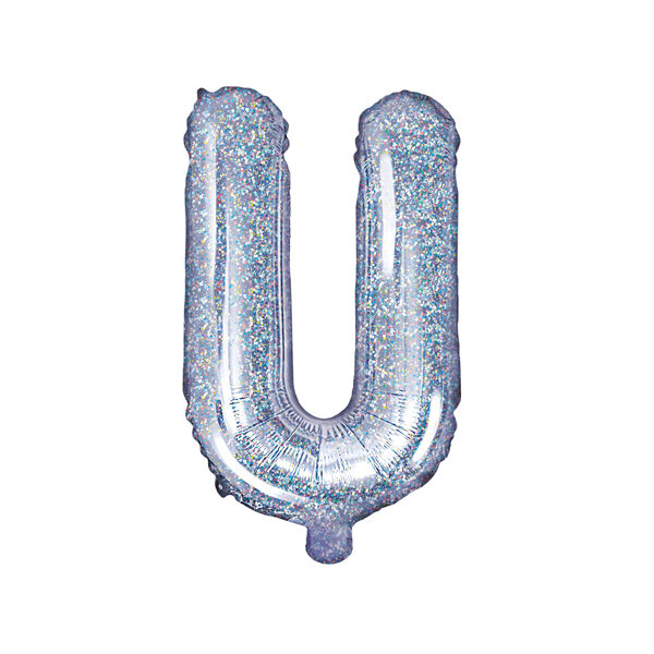 BALLON LETTRE « U » IRISÉ 35cm