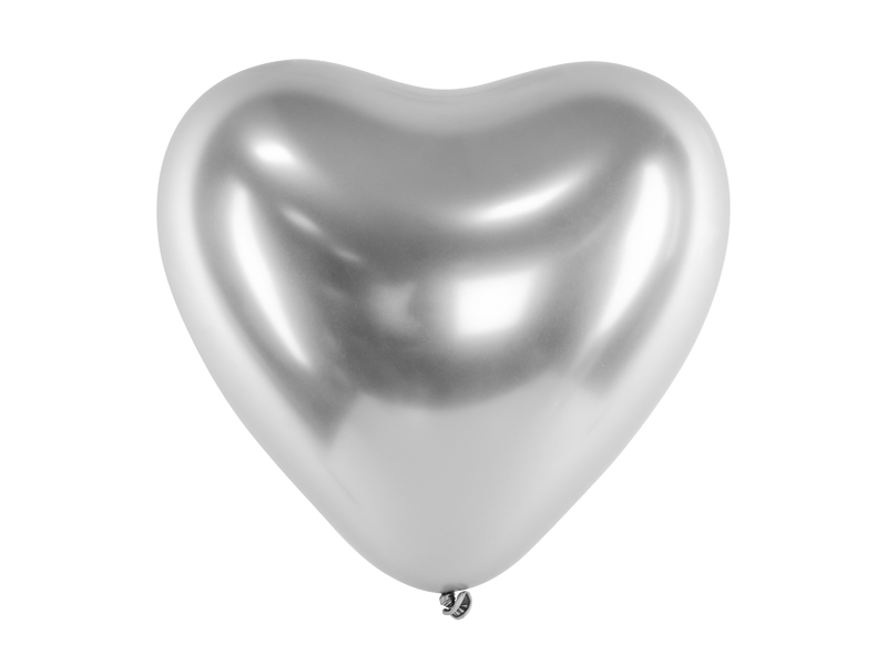 BALLON CHROMÉ ARGENTÉ COEUR