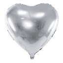 BALLON ALUMINIUM COEUR ARGENTÉ 45CM