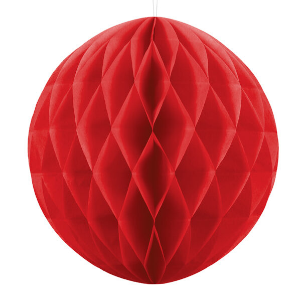 BOULE ALVEOLE ROUGE 30CM