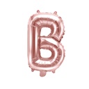 BALLON LETTRE "B" OR ROSE 35cm