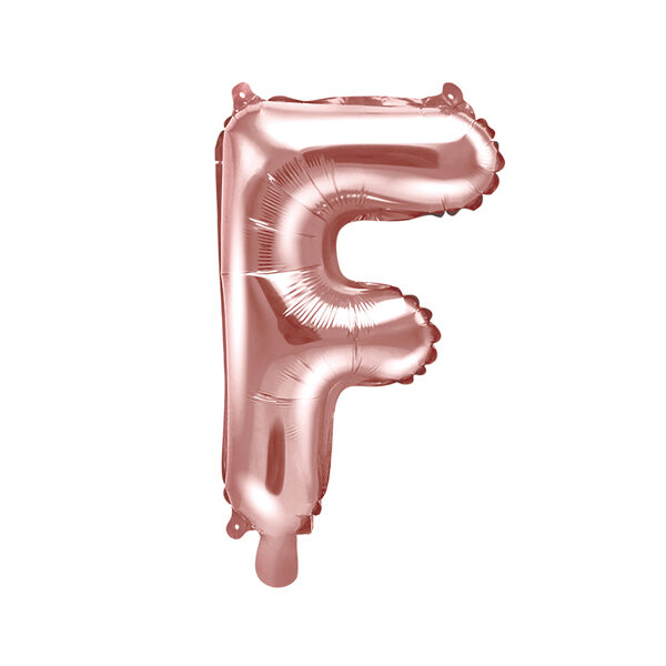 BALLON LETTRE "F" OR ROSE 35cm