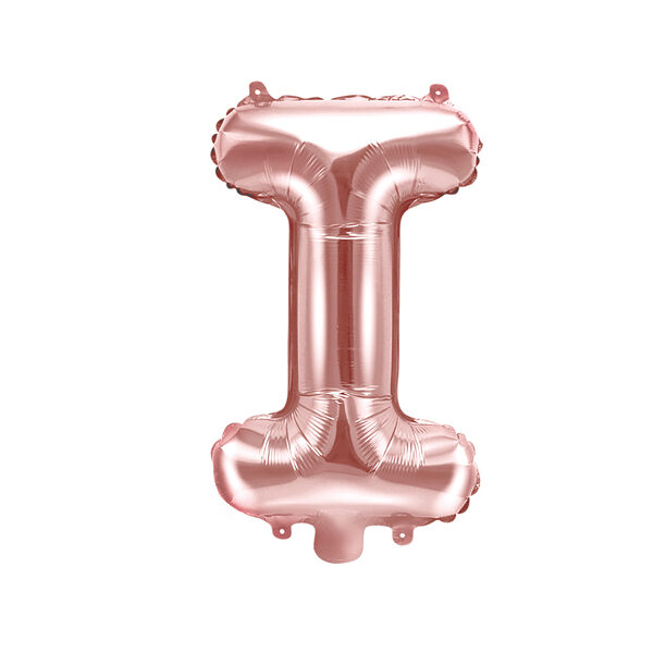 BALLON LETTRE "I" OR ROSE 35cm