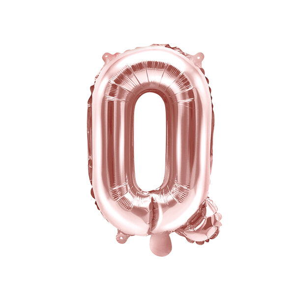 BALLON LETTRE « Q » OR ROSE 35cm