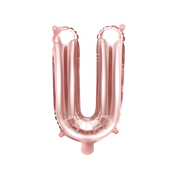 BALLON LETTRE « U » OR ROSE 35cm