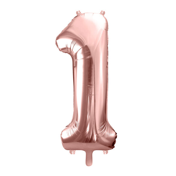 BALLON CHIFFRE « 1 » OR ROSE 86cm