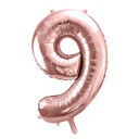BALLON CHIFFRE « 9 » OR ROSE 86cm