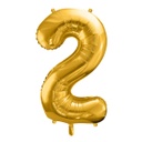 BALLON CHIFFRE « 2 » OR 86cm
