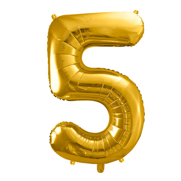 BALLON CHIFFRE « 5 » OR 86cm