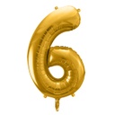 BALLON CHIFFRE « 6 » OR 86cm