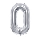 BALLON CHIFFRE « 0 » ARGENTÉ 86cm
