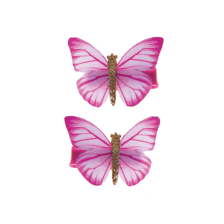 BARRETTES PAPILLON ROSE