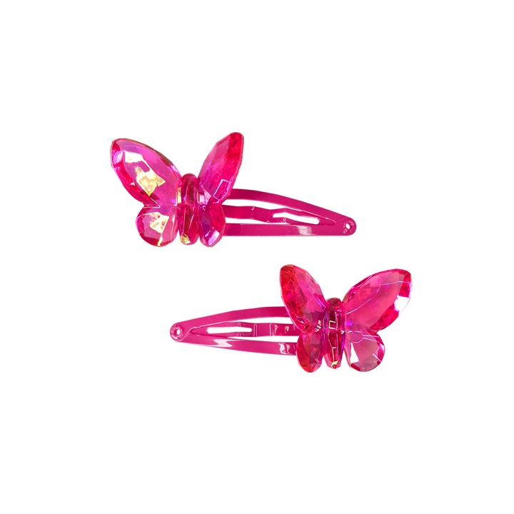 PINCES À CHEVEUX PAPILLON FANTAISIE FUSCHIA